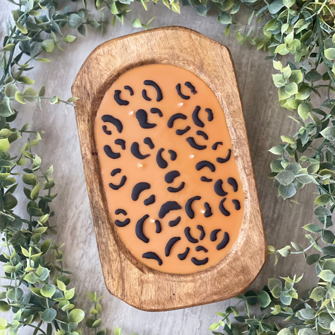 **PRE-ORDER** Halloween Cheetah Print Dough Bowl Candle