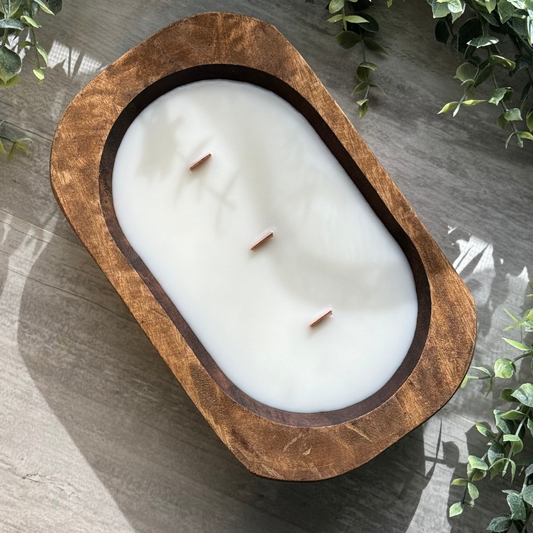 Wood Wick Dough Bowl Candle